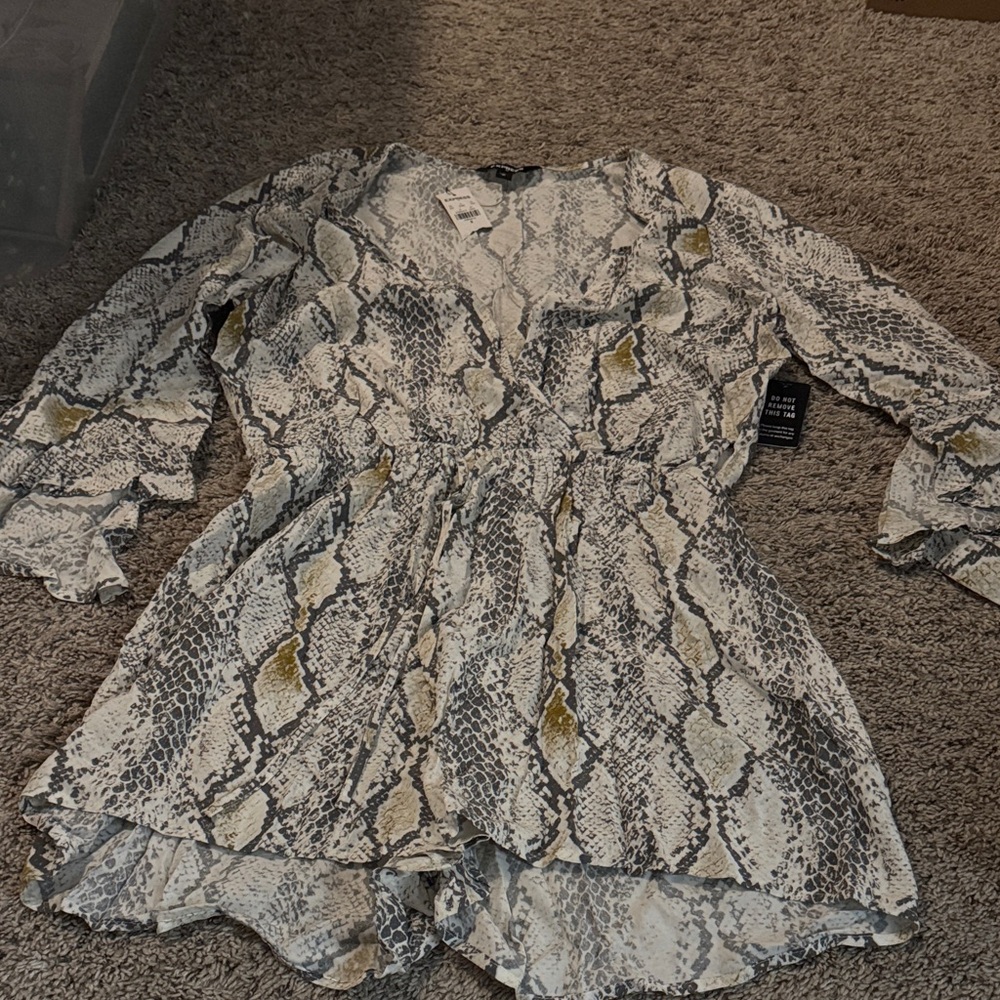 Express Snakeskin Print Romper